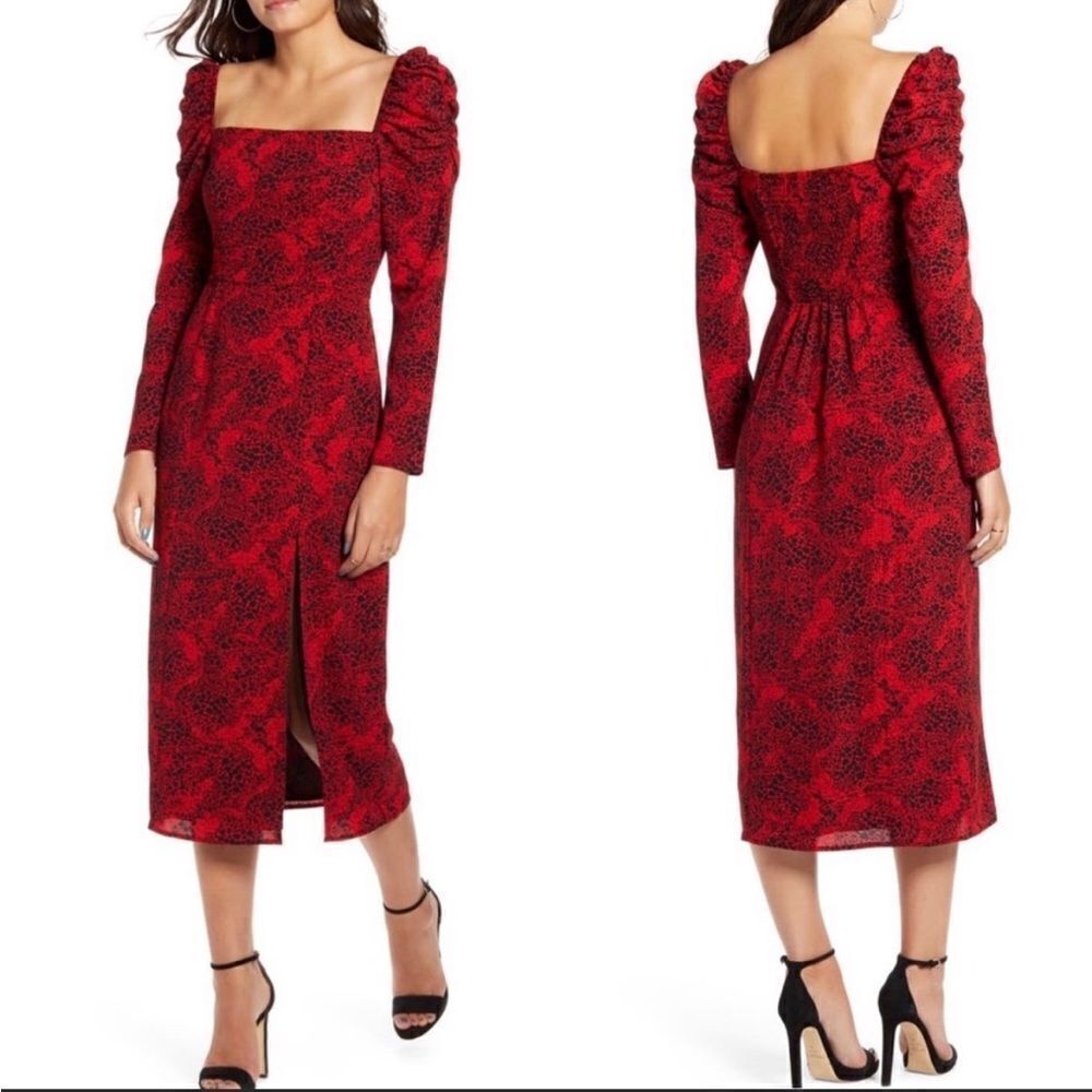 Leith red midi dress - Picture 2 of 9